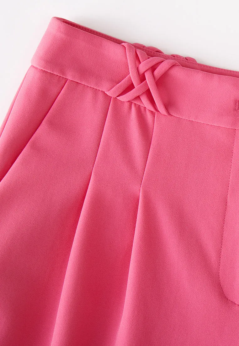 Fuchsia Pleated Wide-leg Pants