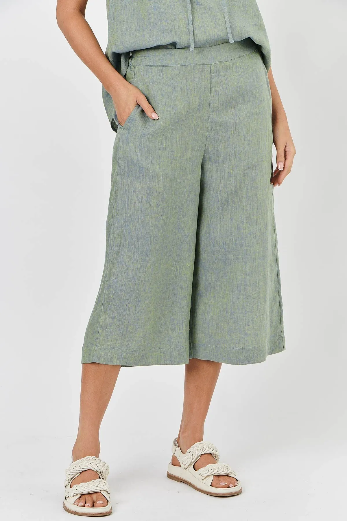 GA438 Linen Pants in Wakame