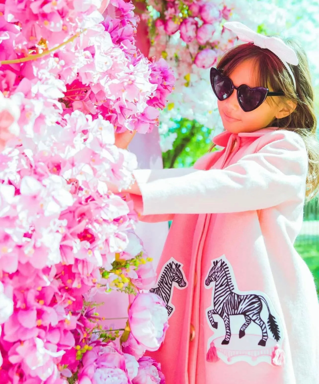 Girls Pink Zebra Coat - Willa Heart Collection