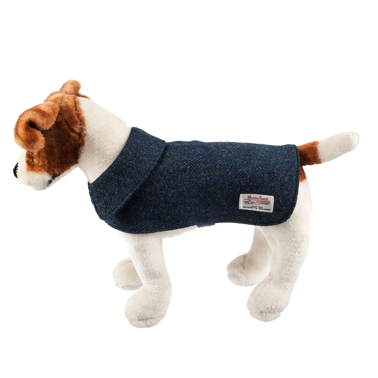 Harris Tweed Dog Coat Blue Herringbone