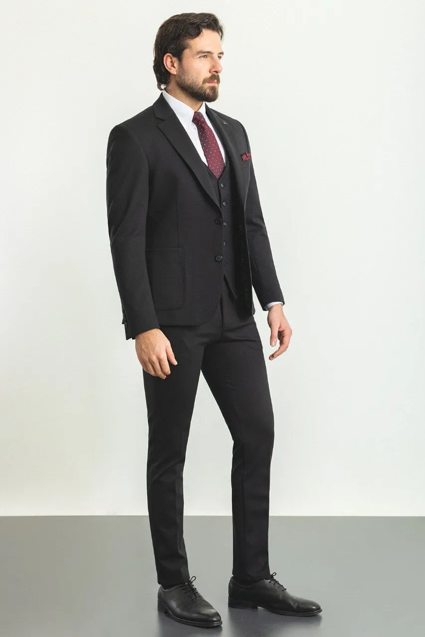 HolloMen Black 3-Piece Suit