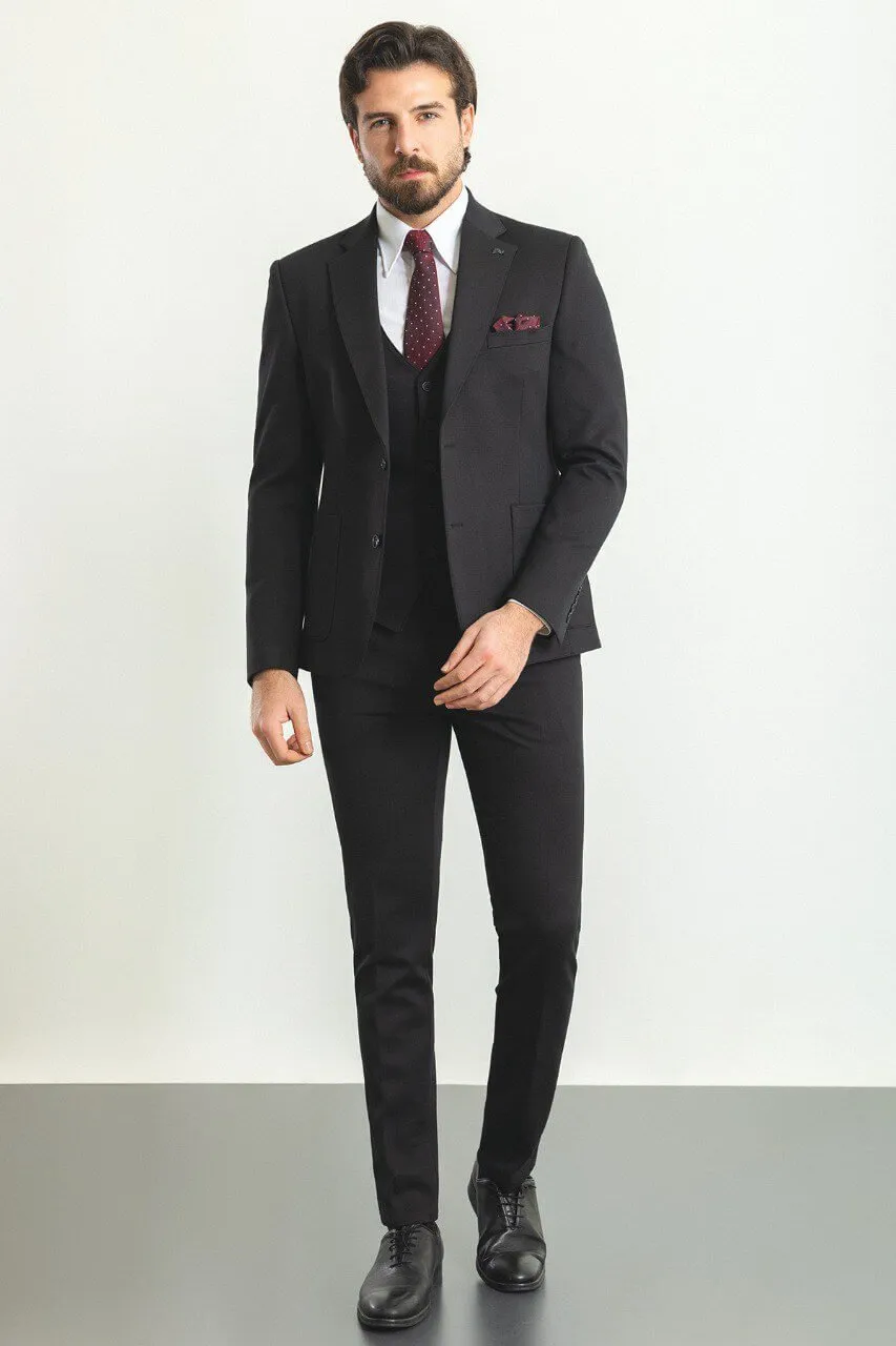 HolloMen Black 3-Piece Suit