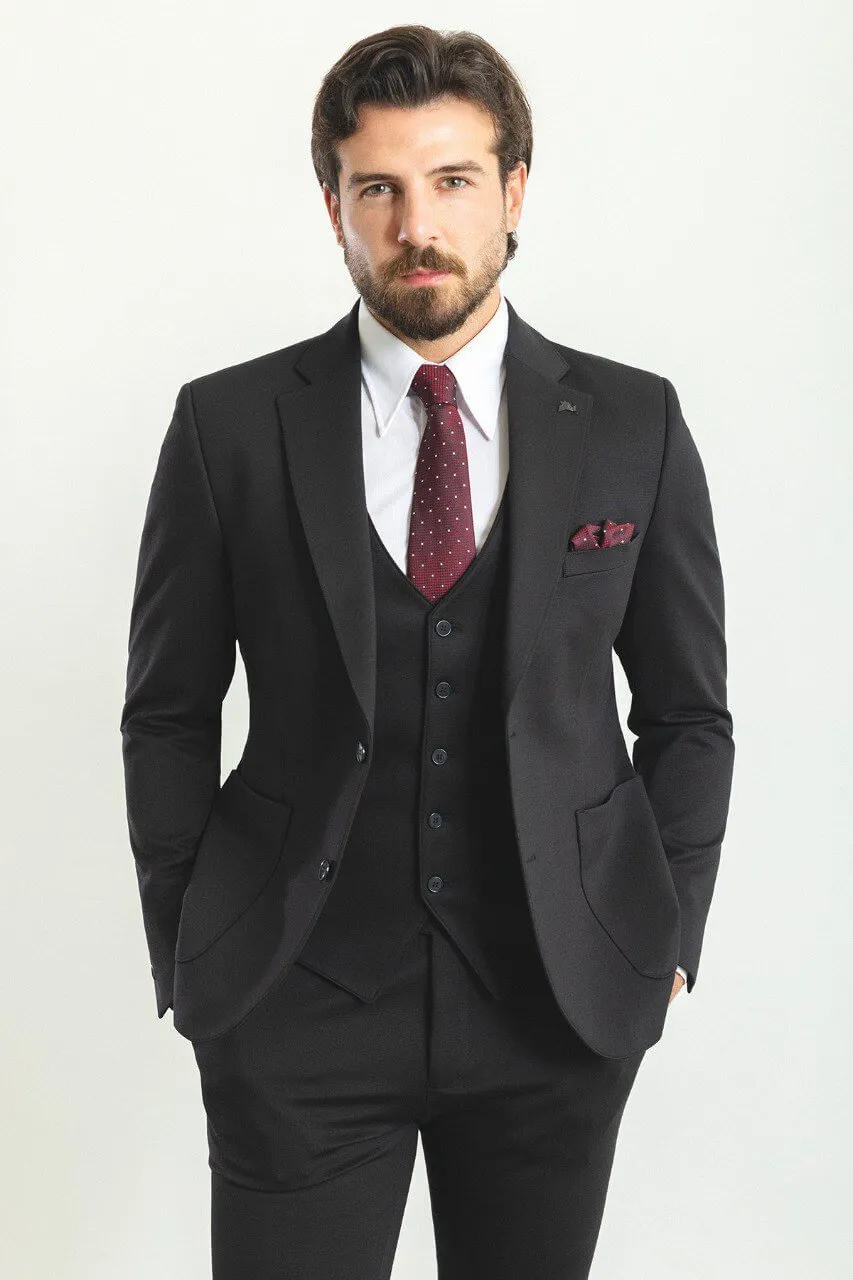 HolloMen Black 3-Piece Suit