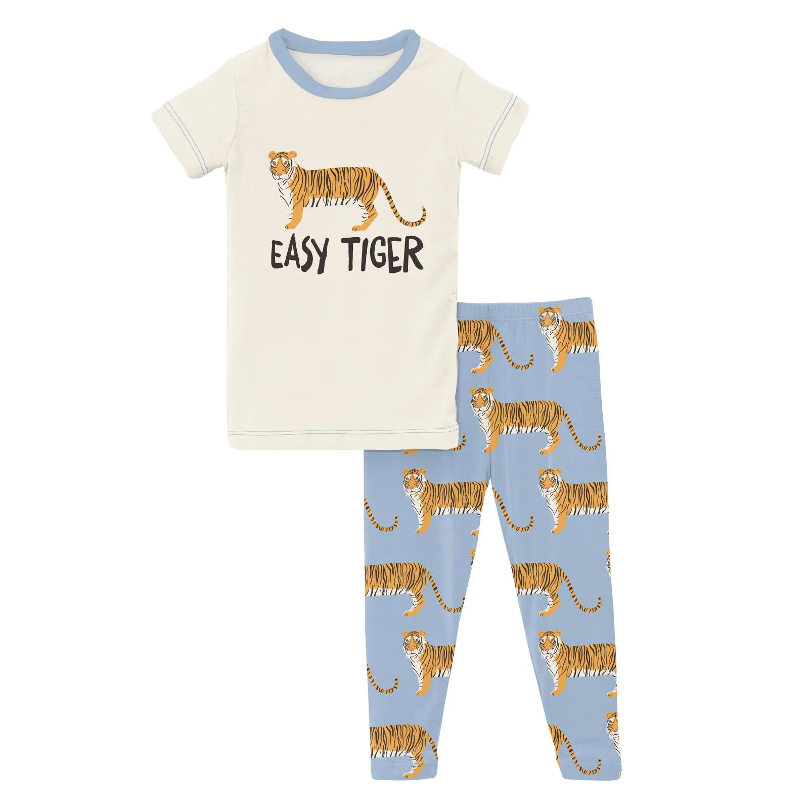 KicKee Pants Pond Tiger Graphic Tee S/S Pajama Set w/Pants