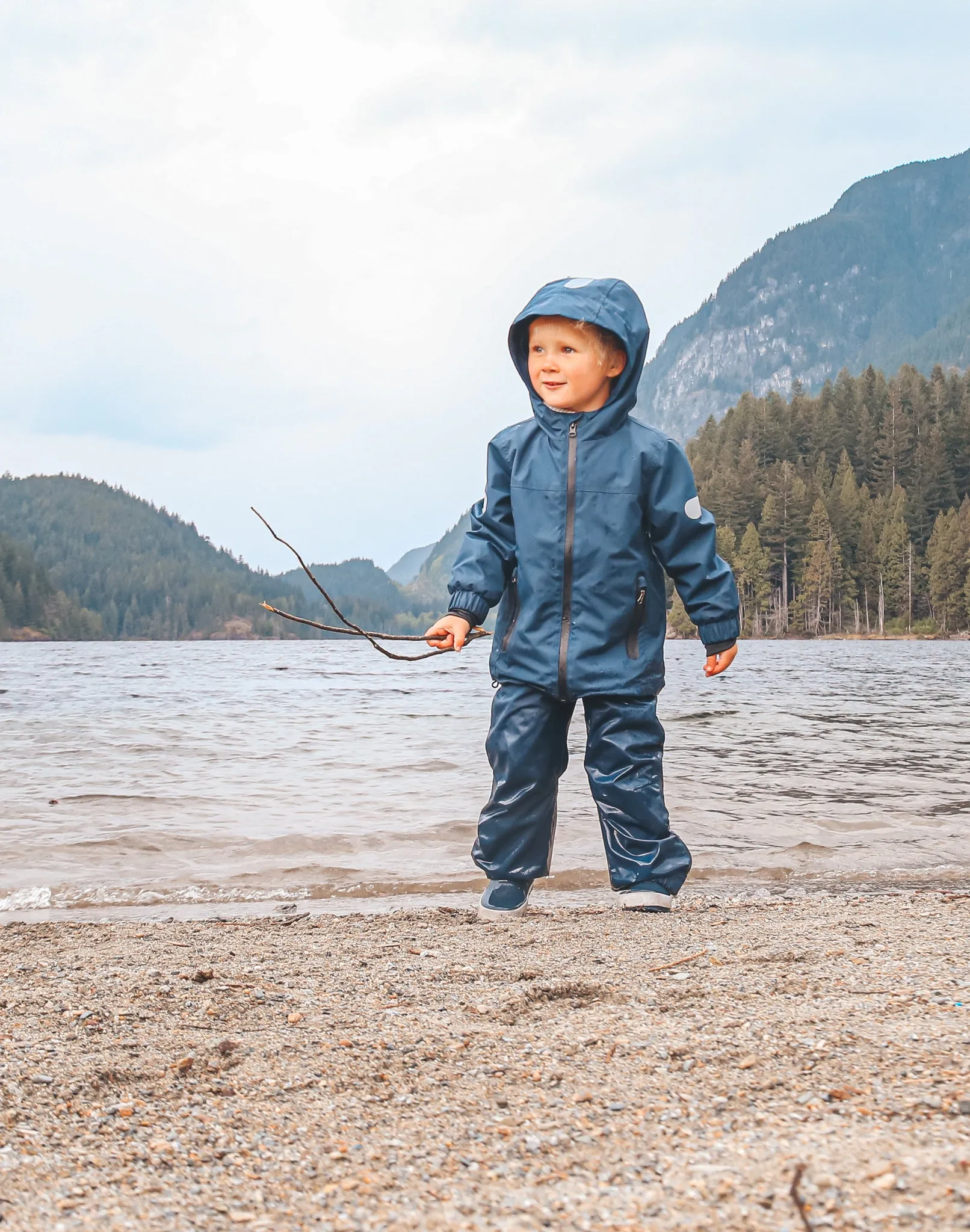 KidORCA Kids Rain Pants Hard Shell Waterproof _ Navy