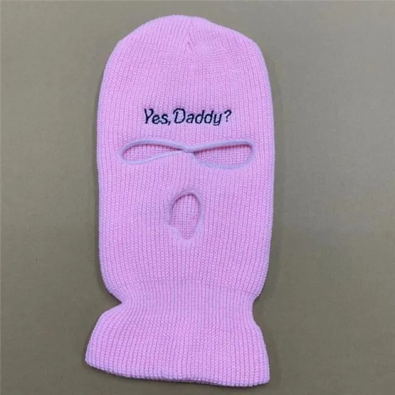 Lavender Embroidered Yes Daddy? Ski Mask