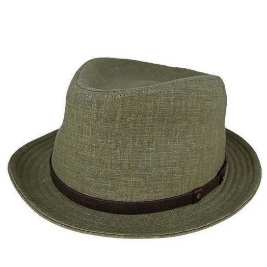 Linen Teardrop Trilby - Cargo