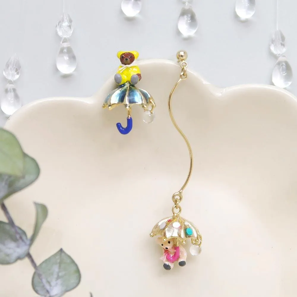 Little Bear and Umbrella Earrings