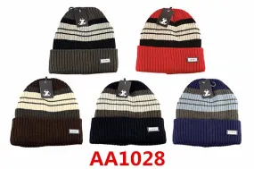 Long Beanie Knit Skully Stripe Hats AA1028