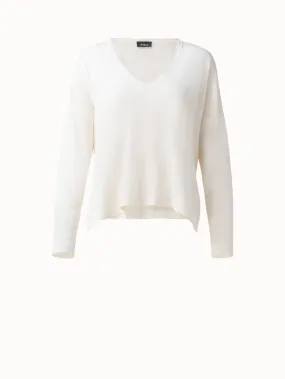 Long Sleeve Linen Silk V-Neck Pullover