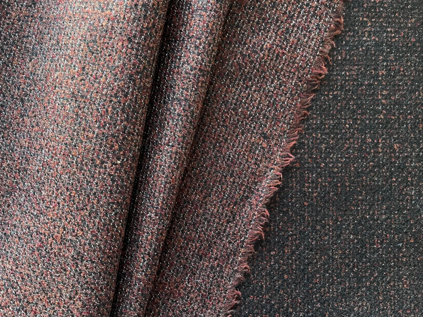 Loro Piana Chocolate Brick & Black Wool Tweed (Made in Italy)