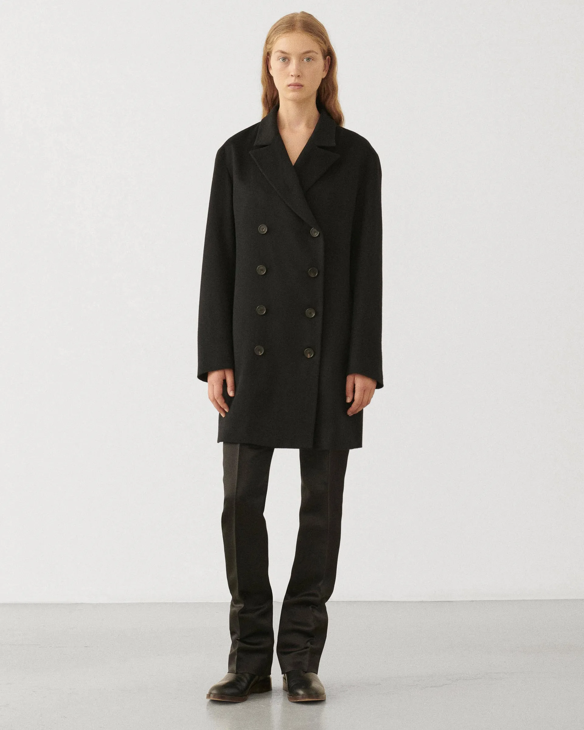 Lucas Coat in Cashmere, Black