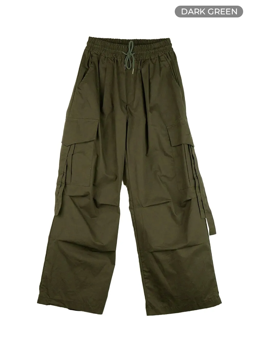 Men's Cargo Chic Wide-Leg Pants (Dark Green) IG402