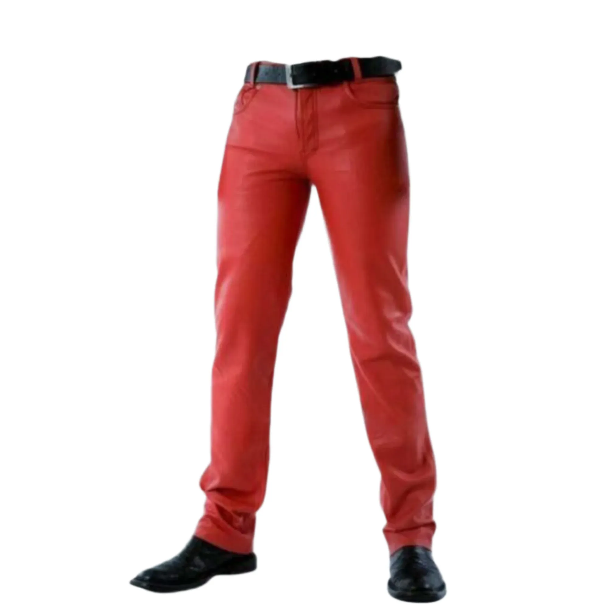 Mens Red Leather Pants