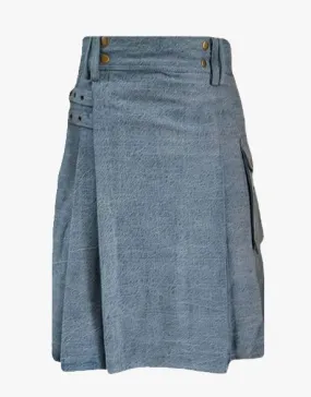 Men's Sky Blue Denim Kilt