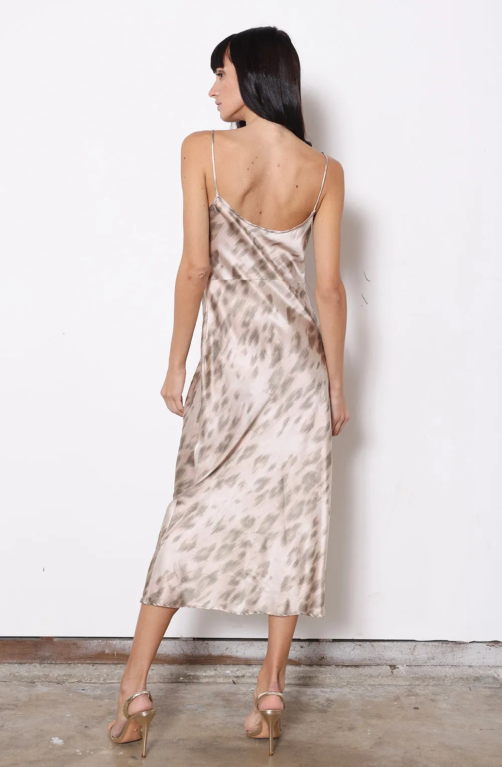 Midi Slip Dress   Nude Kitty