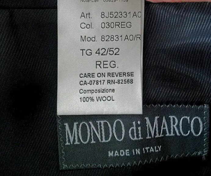 Mondo di Marco- Gray Wool Windowpane Sport Coat- size 42R