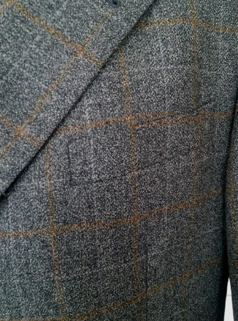 Mondo di Marco- Gray Wool Windowpane Sport Coat- size 42R