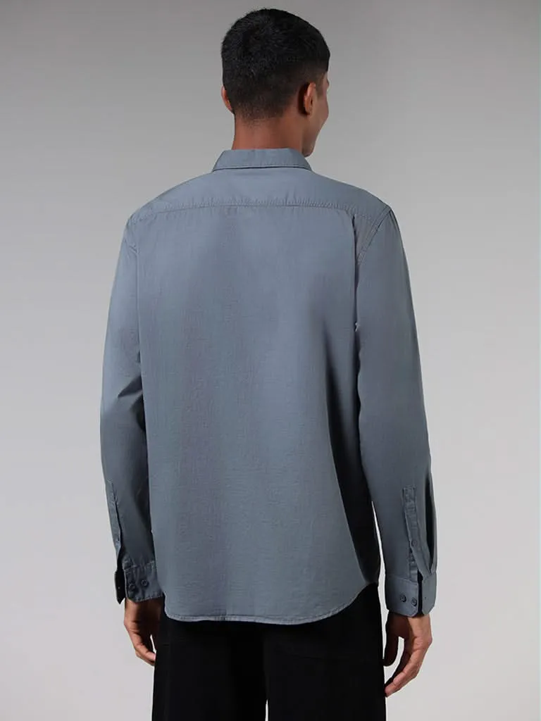 Nuon Grey Slim-Fit Cotton Shirt