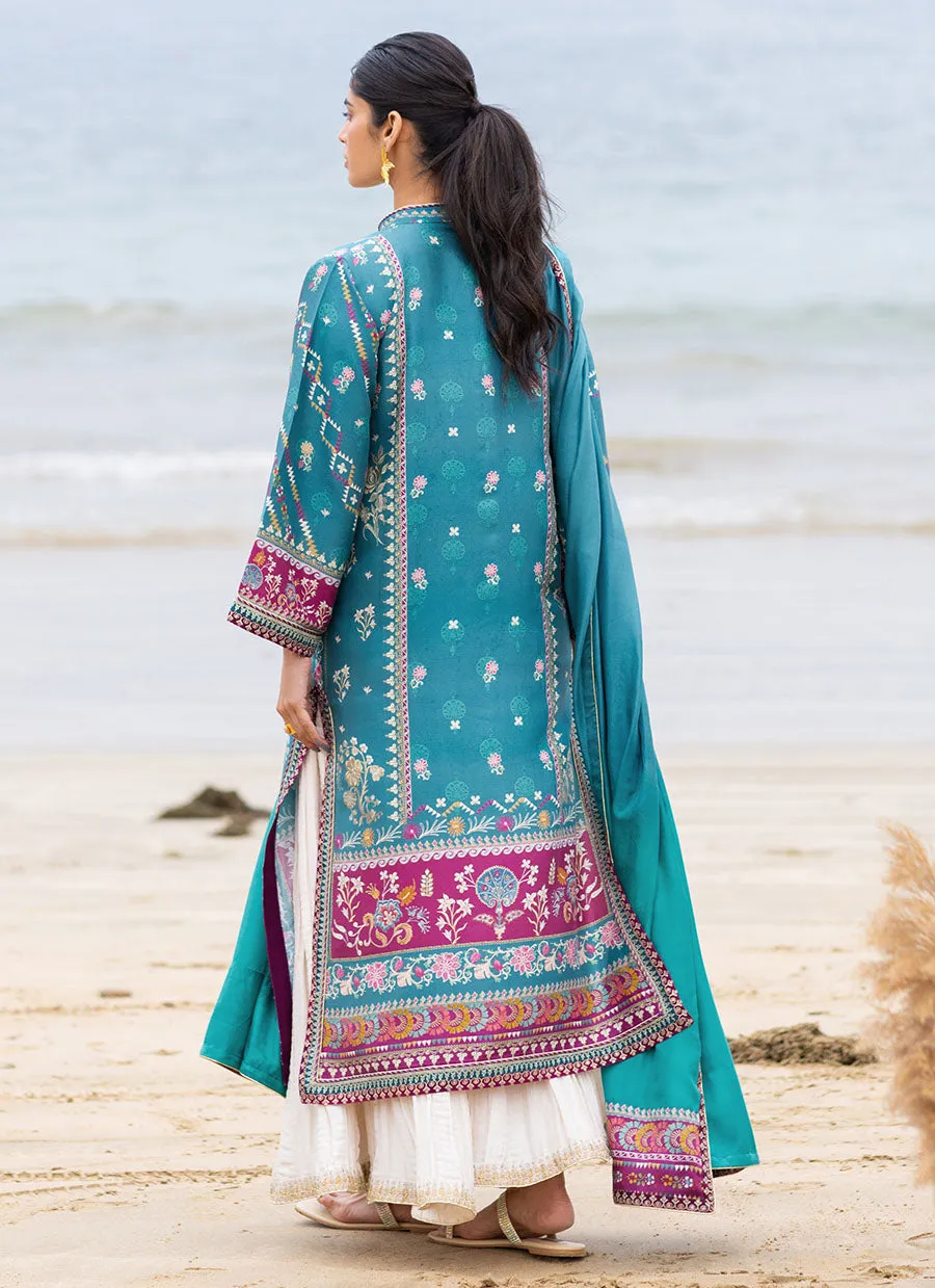 Oceana Teal Shirt and Dupatta