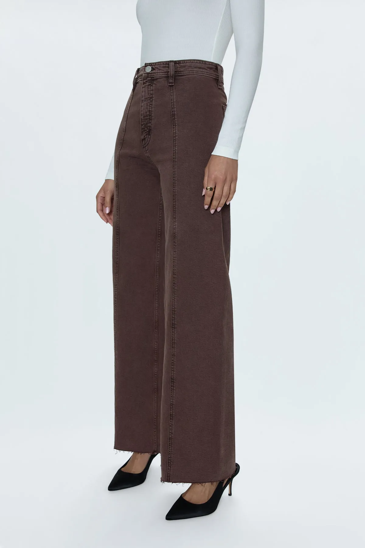 Penny Seamed High Rise Wide Leg Pants