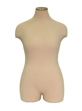 Plus Size Female Dress Form with Partial Leg (without base)