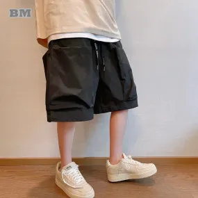 Plus Size Korean Big Pocket Cargo Shorts Men Casual Basketball Baggy Shorts