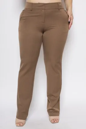 Plus Size Straight Leg Trouser Pants