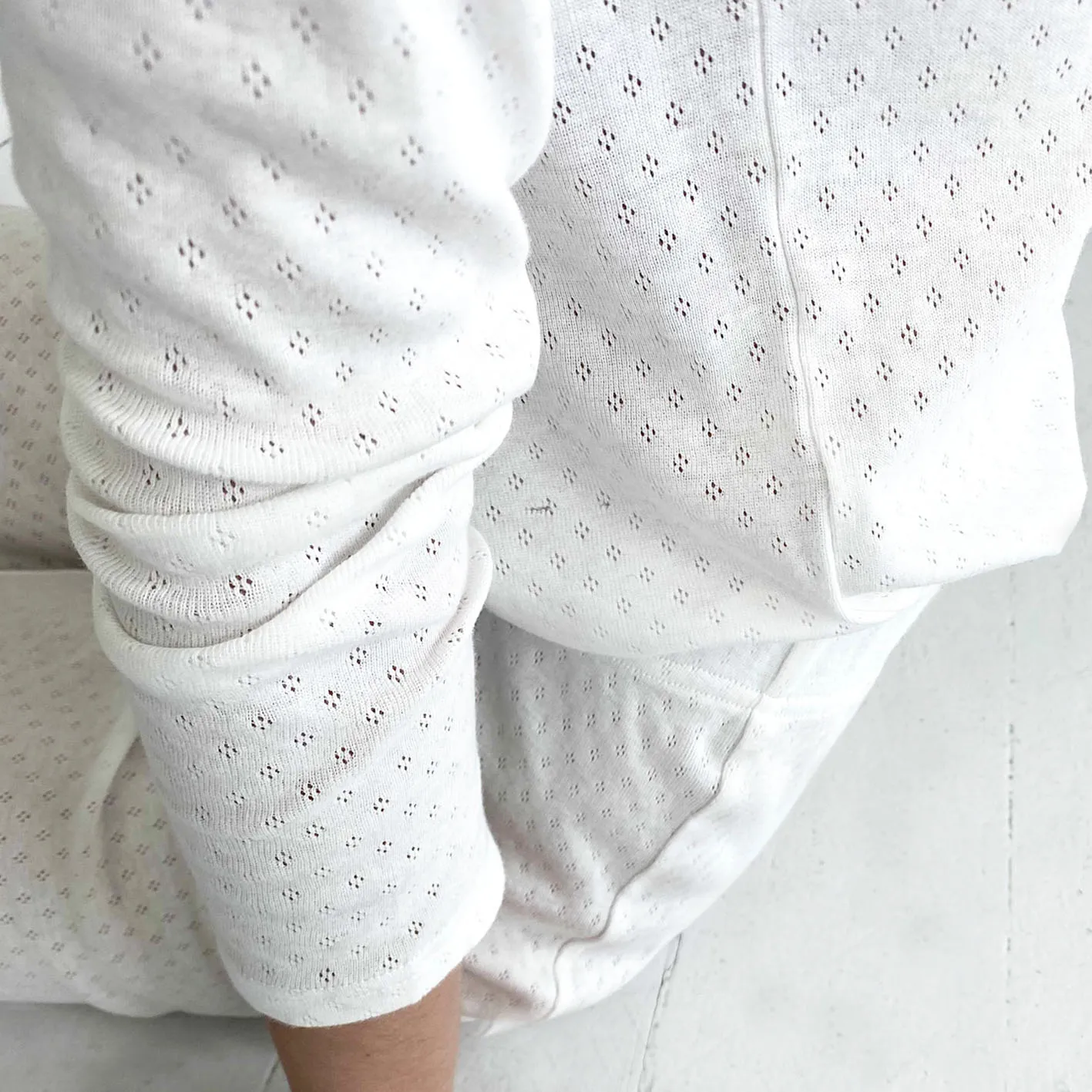 POINTELLE BLOUSE // WOMEN // WHITE COTTON