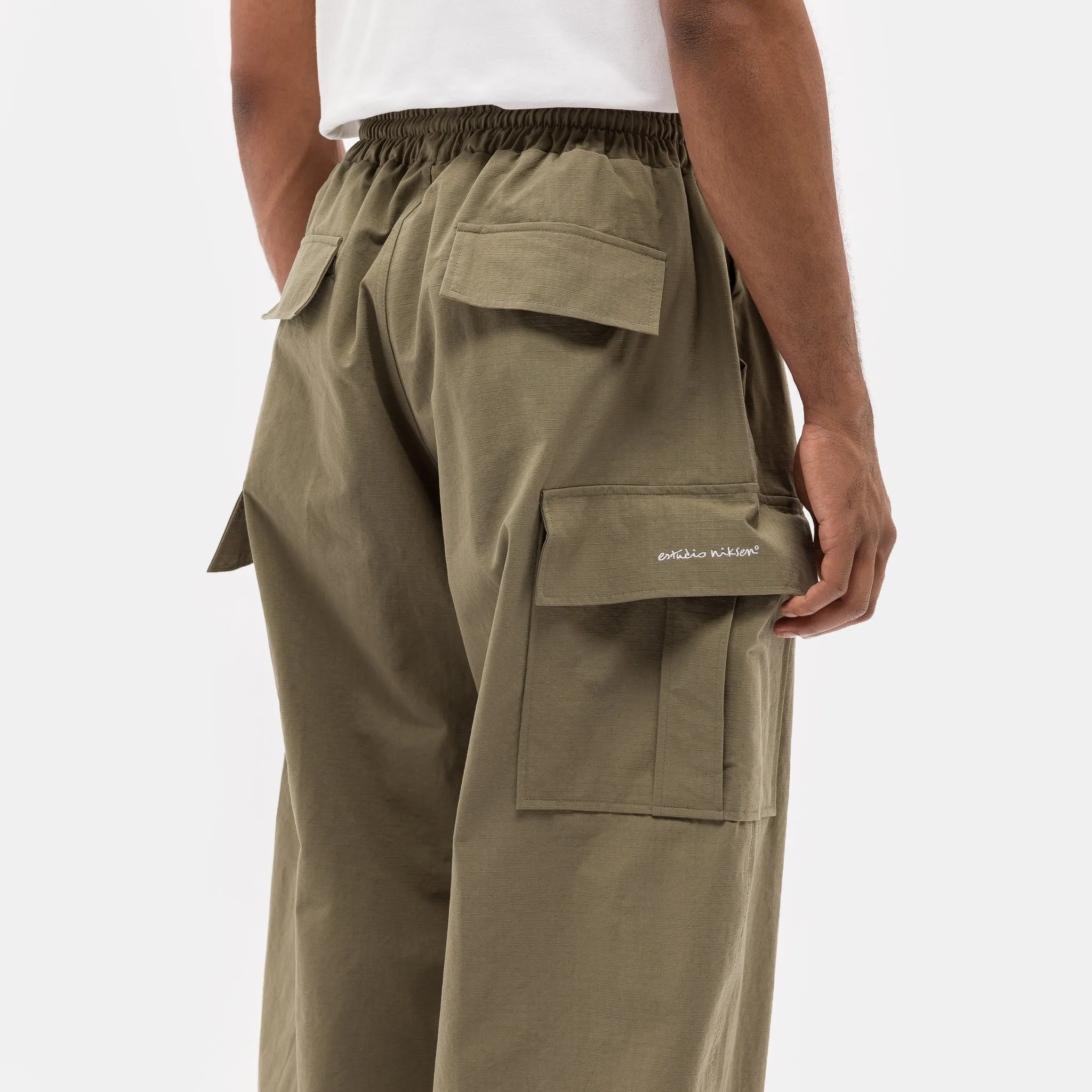 Ripstop Cargo Wide Pant in Khaki