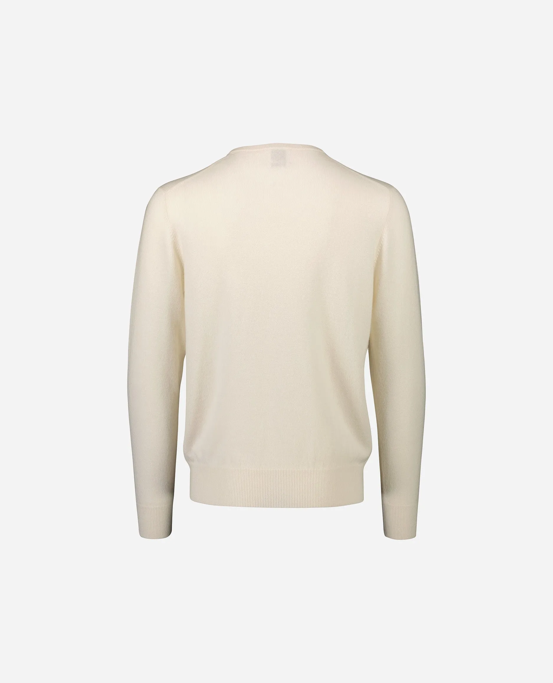 Rundhals Pullover aus Cashmere in Creme