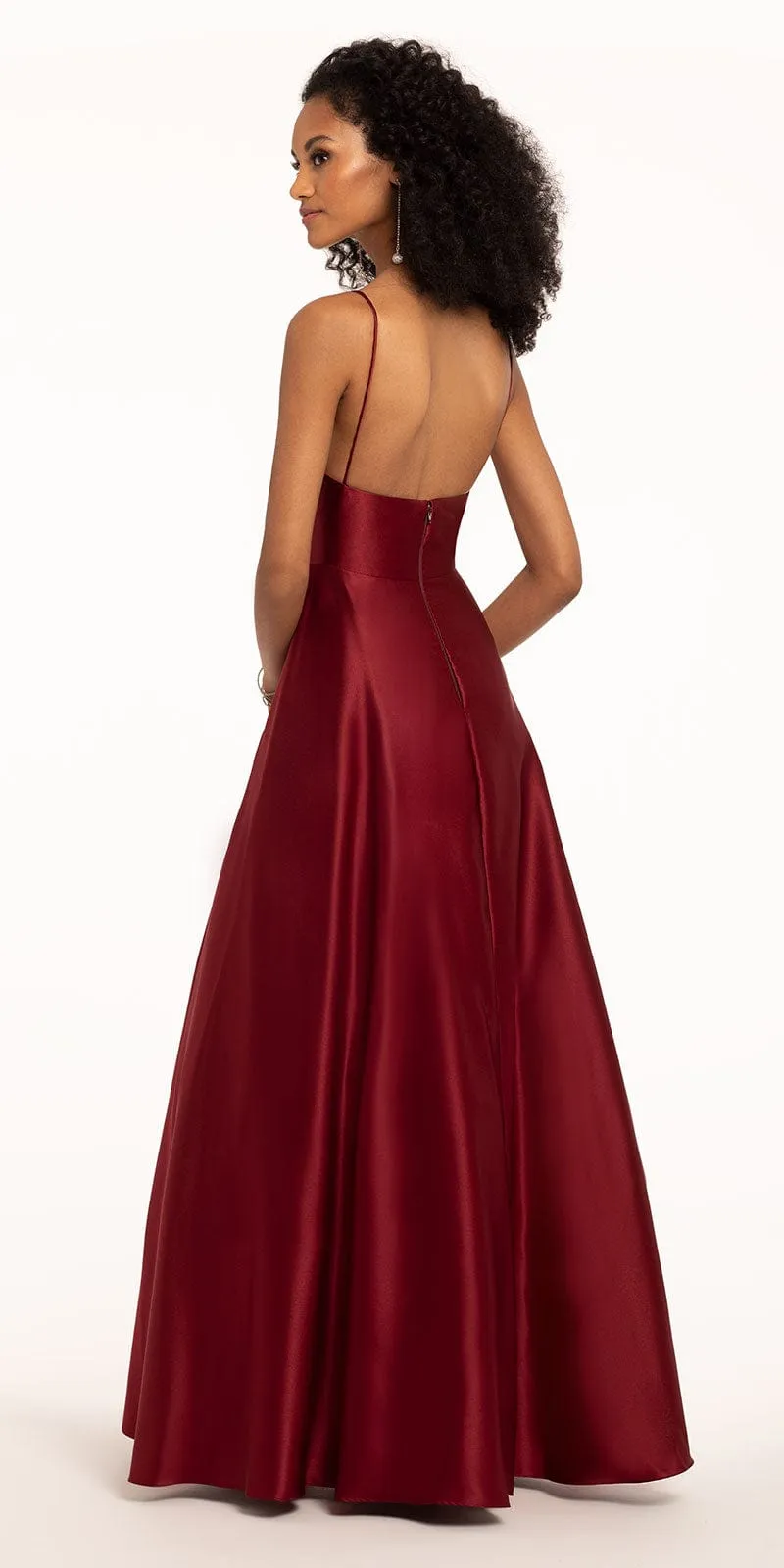 Satin Spaghetti Slip Ball Gown