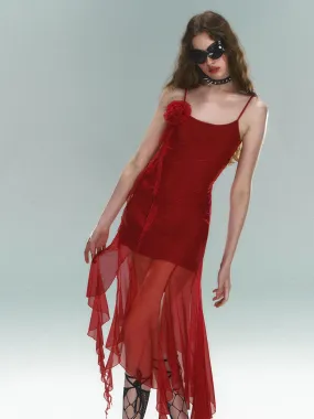 Scarlet Siren Asymmetric Slip Dress