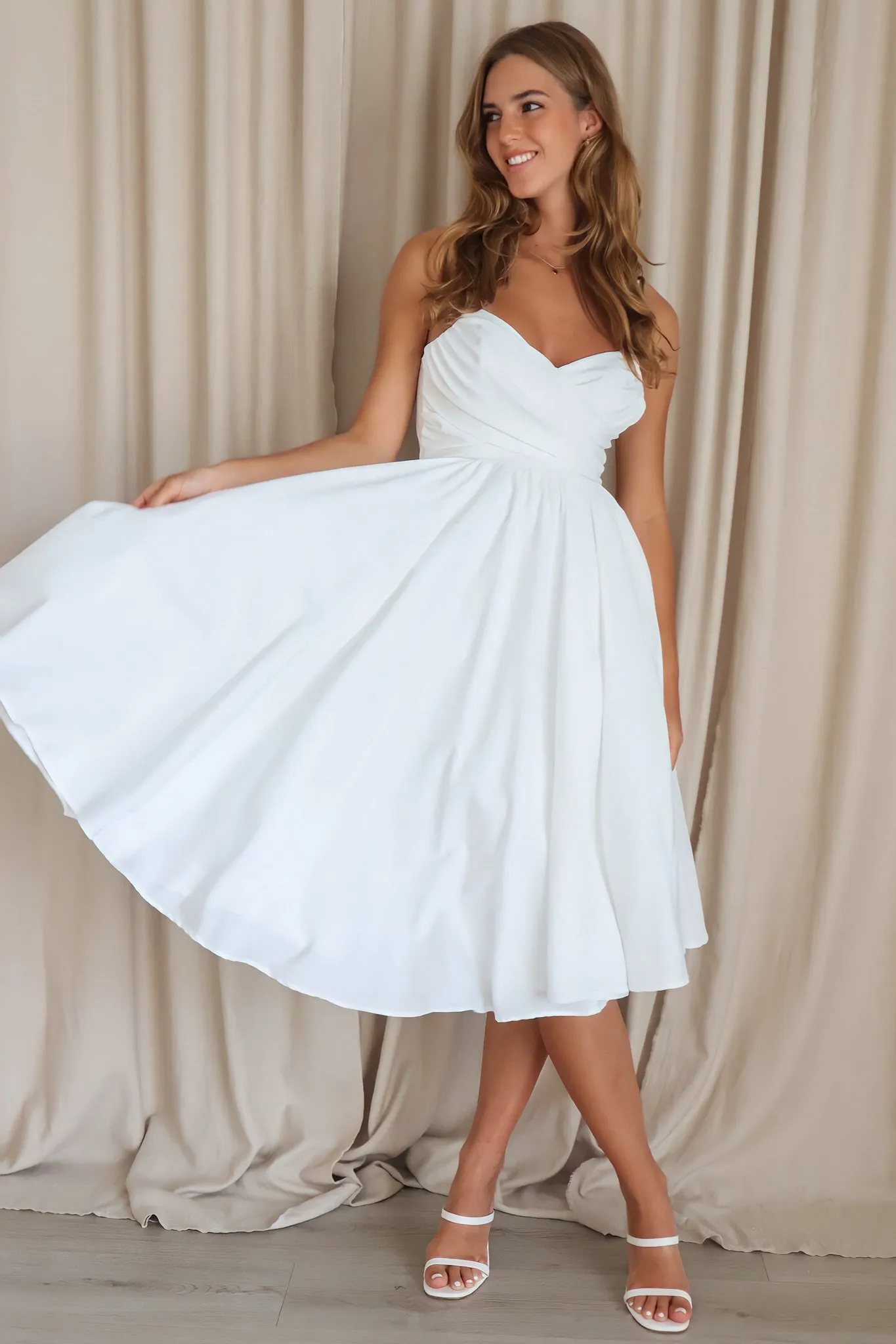 Schyler Midi Dress - White