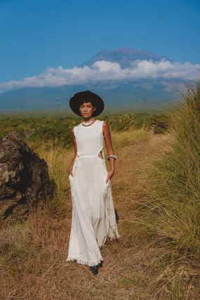 Selkie Dress Off White • Open Sides Macrame Dress • Boho Minimalist Dress