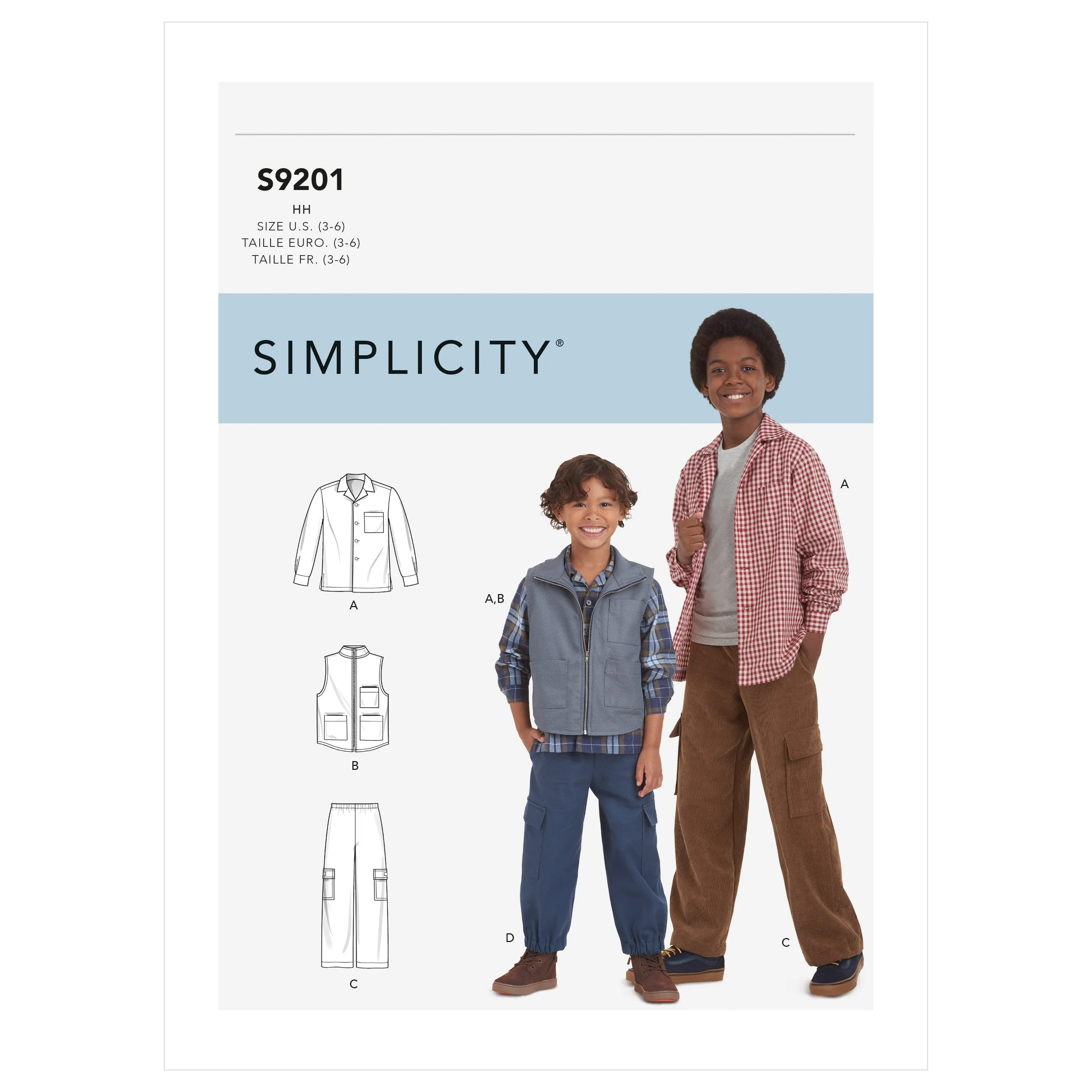 Simplicity 9201 Boys' Shirt, Gilet and Trousers Sewing Pattern