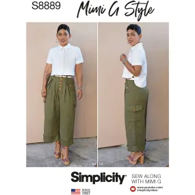 Simplicity Pattern 8889 Misses' Shirt and Wide Leg Pants