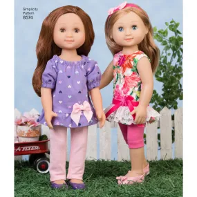 Simplicity Sewing Pattern 8574 doll clothes