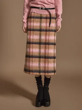 SK2853 Plaid Slit Skirt