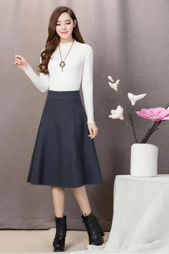 Solid color fashion long skirt S079