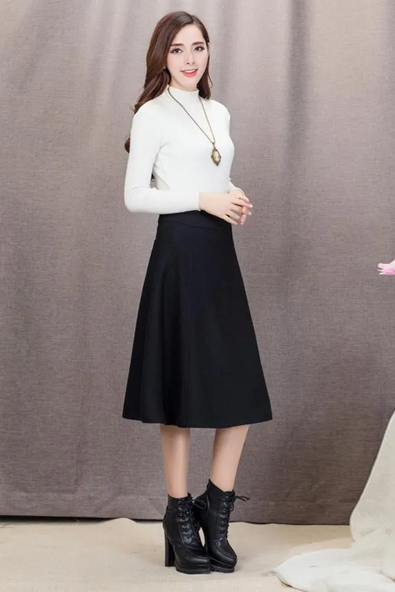 Solid color fashion long skirt S079