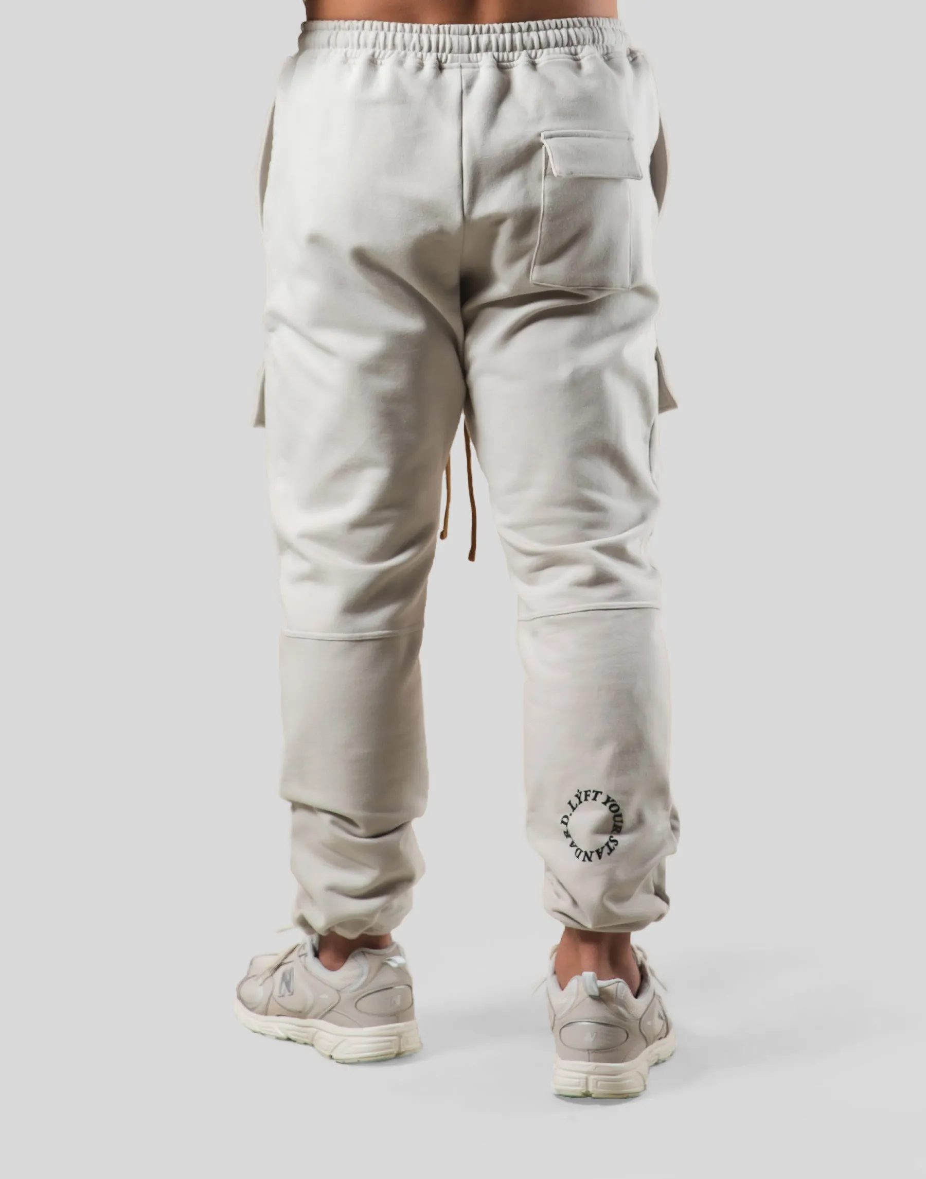 Stretch Sweat Cargo Pants- Ivory