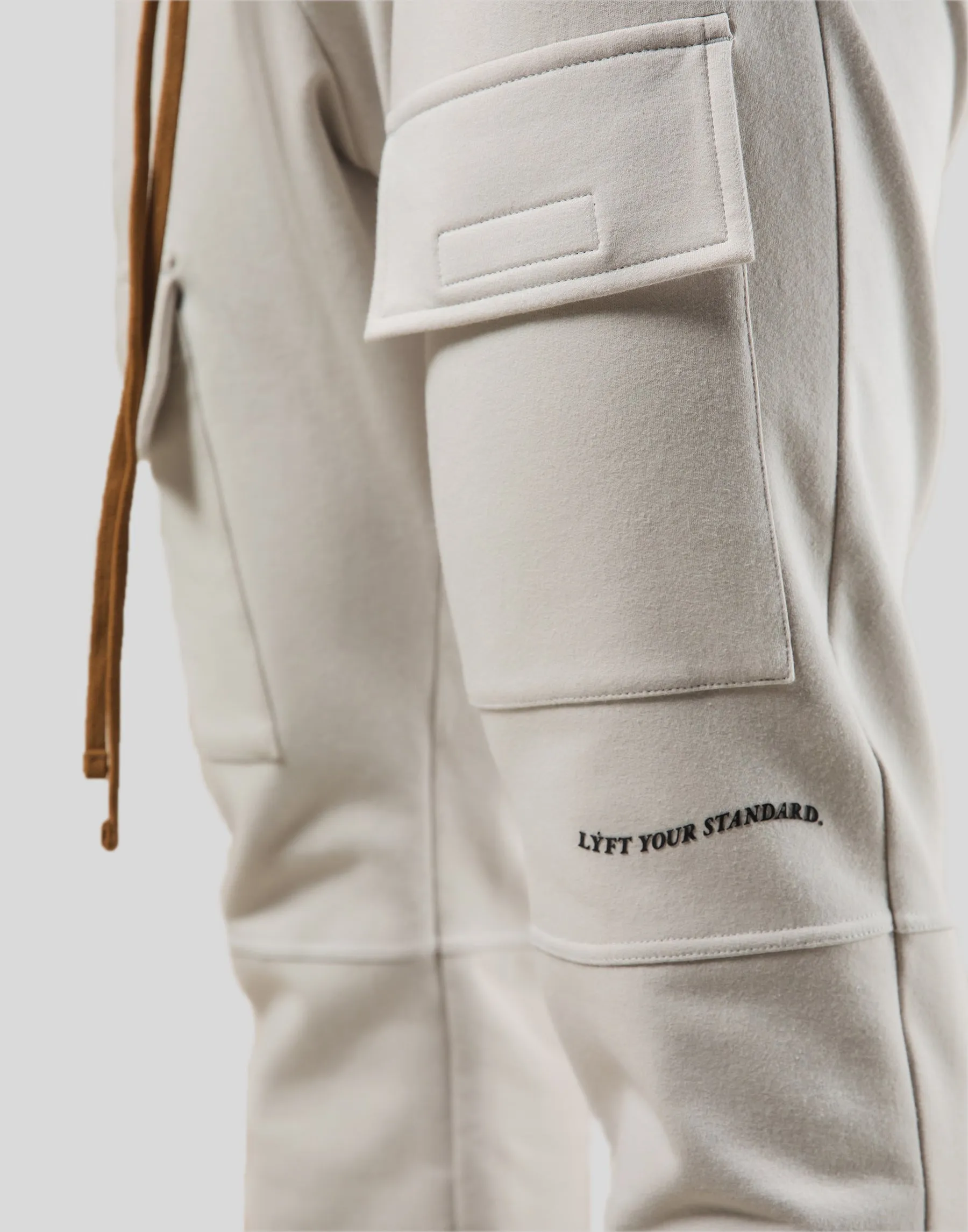 Stretch Sweat Cargo Pants- Ivory