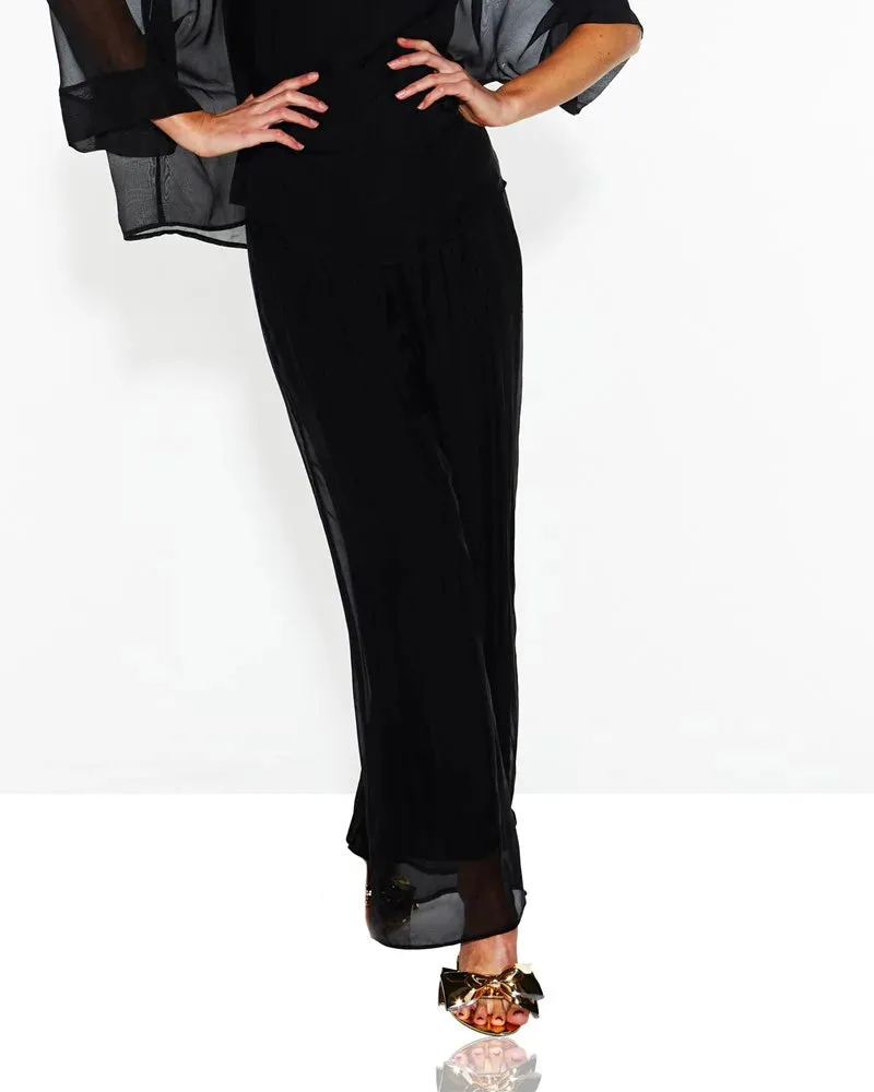 Sunlight and Shadow Silk Pant - Black