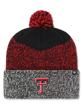 Texas Tech 47 Brands "Black Static" Cuff Knit Beanie with Pom