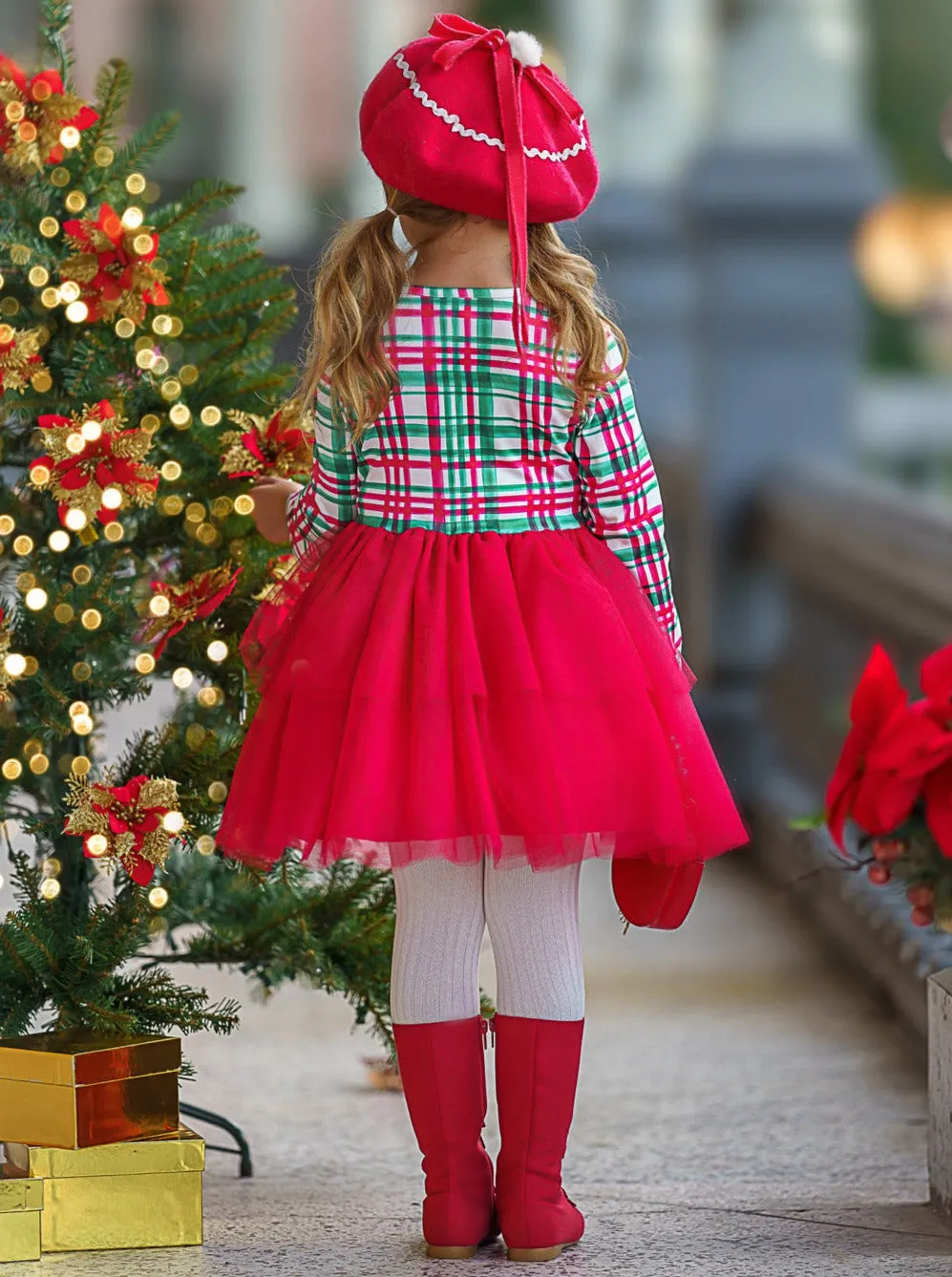 The Best Gift Green Plaid Holiday Tutu Dress