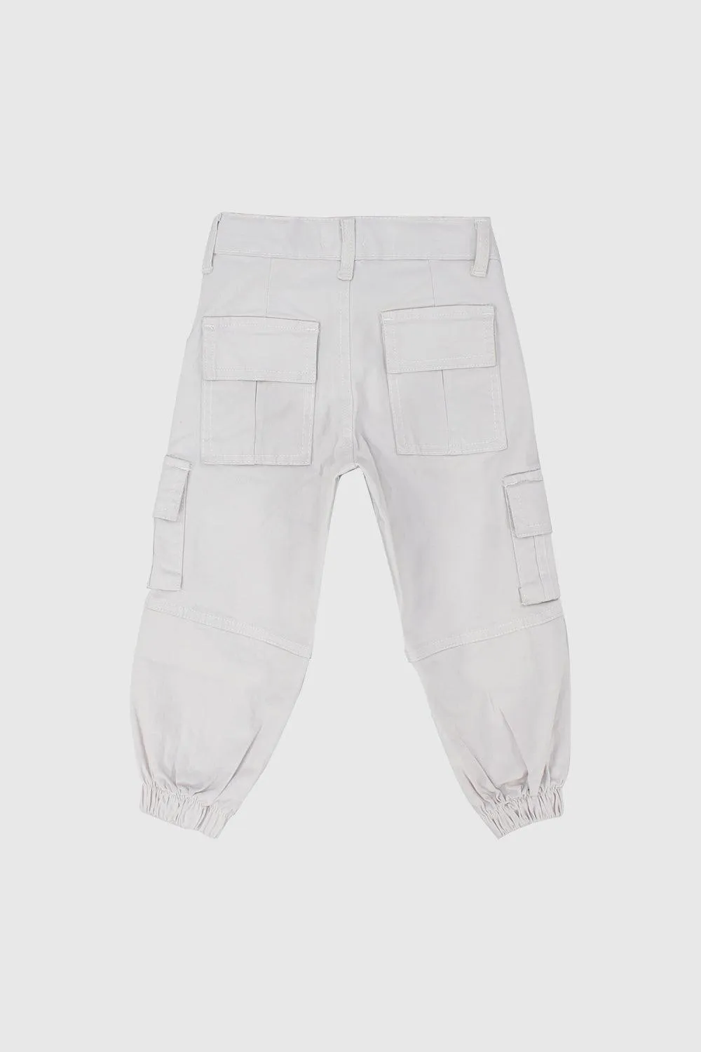 Unisex Offwhite Gabardine Cargo Pants