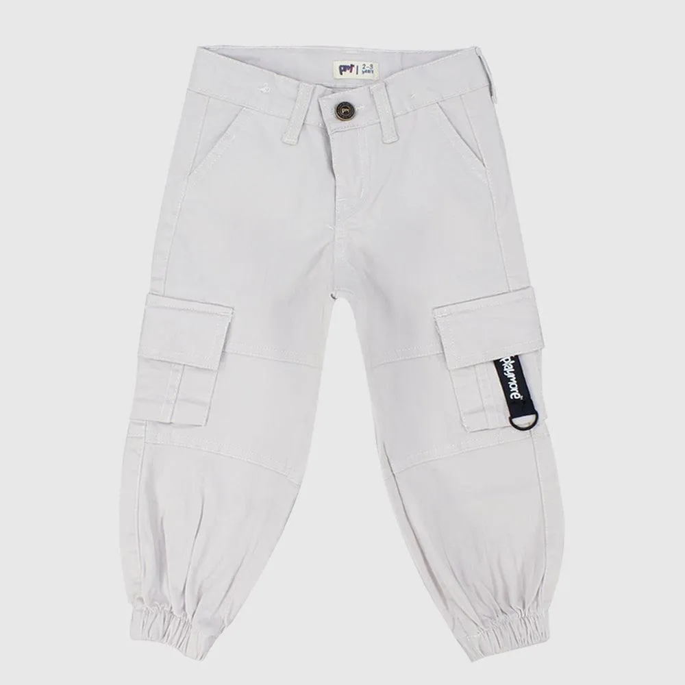 Unisex Offwhite Gabardine Cargo Pants