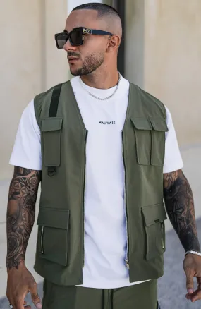 Utility Cargo Vest in Khaki