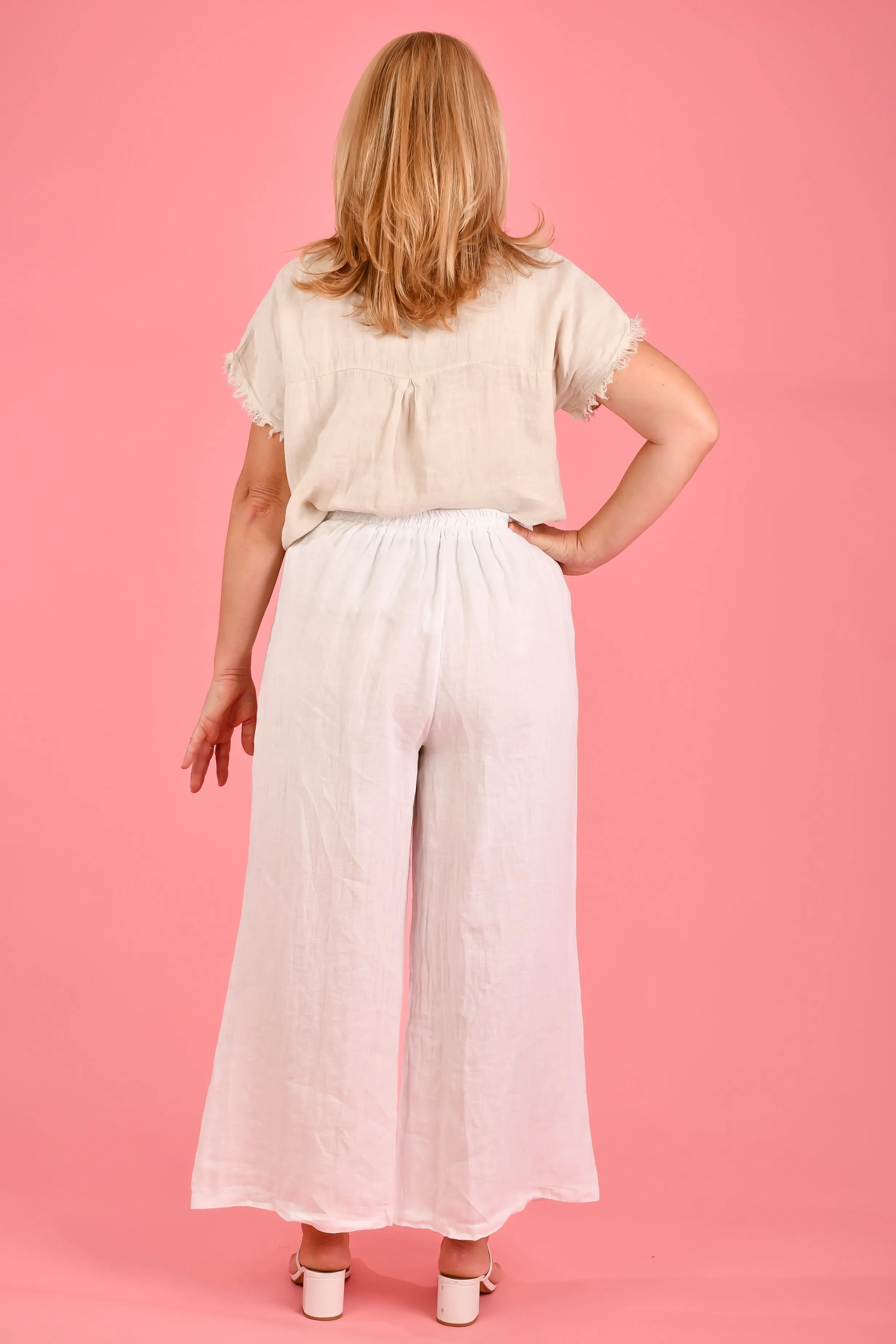 VLSP120 (21P057) - SICILY LINEN PANT - WHITE